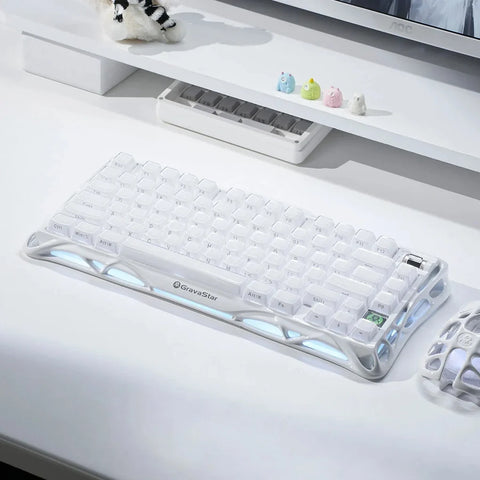 GravaStar Mercury K1 75% Wireless Mechanical Gaming Keyboard Special Edition - White
