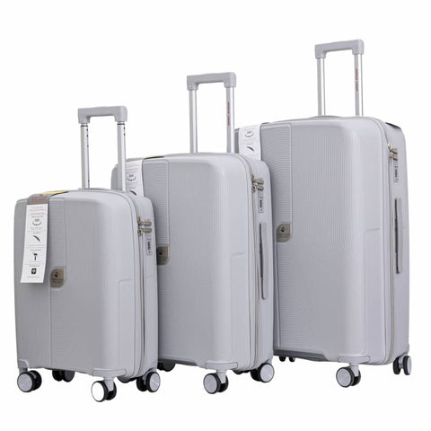 American Luggage ABS Trolley Hard Luggage Set of 3 (20,24,28 Inch) - Grey