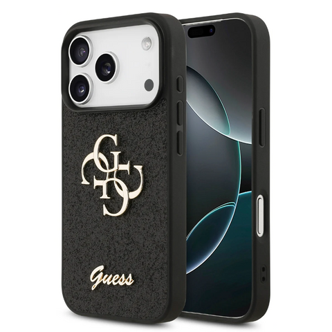 Guess, PU Glitter Case With Big 4G Metal Logo, iphone 17 Pro Max