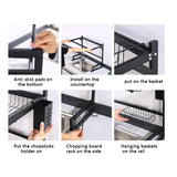 85CM Multifunctional Over Sink Dish Drying Rack