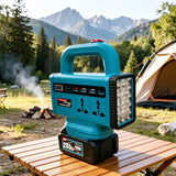 Compact 150W Portable Power Station with 68V Detachable Lithium Battery, Dual AC Outlets, 3 USB-A Ports