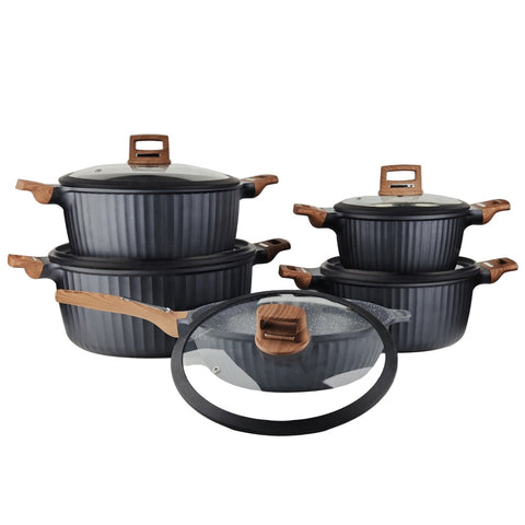 OSFE Granite Cookware Set 12 pcs - Black