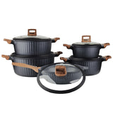 OSFE Granite Cookware Set 12 pcs - Black