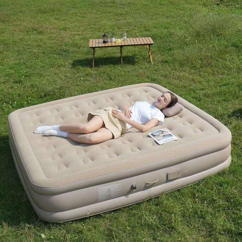 Double Inflatable Air Mattress with Electric Pump, Air Coil Support & 300 kg Capacity – 198 × 150 cm