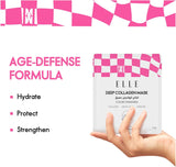 Korean ELLE Deep Collagen Color Changing Mask β Anti-Aging, Hydrating & Firming Mask with Collagen, Peptides & Centella β Long-Wear 2-3 Hour or Overnight treatment mask for Radiant Youthful Skin- 4 Packs