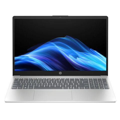 HP 15-fd2022ne 15.6" FHD AI Laptop – Intel Core Ultra 7 255U, 8GB DDR5-5600 RAM, 512GB NVMe M.2 SSD, DOS, English/Arabic Keyboard, Natural Silver, 1-Year Warranty