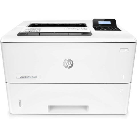 HP laser printer on a white background