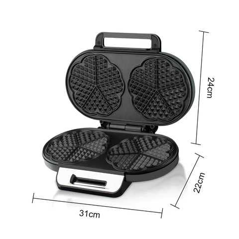RAF High-Power Waffle Maker with Non-Stick Surface & Adjustable Temperature - 1200W