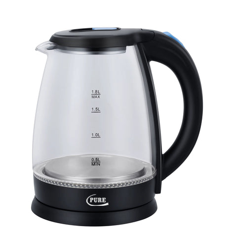 PURE Borosilicate Glass Electric Kettle with Auto Shut-Off – 1.8 L, 1500 W