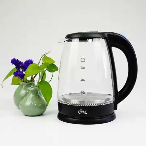 PURE Borosilicate Glass Electric Kettle with Auto Shut-Off – 1.8 L, 1500 W