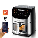 RAF 8L Smart Air Fryer with Tuya Mobile App Control, Stainless Steel Body, Temperature Control, Touch Screen - 1700W