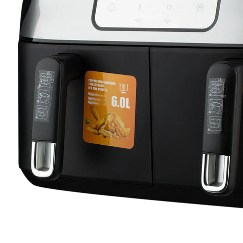 RAF 9L Dual-Basket Smart Air Fryer with 360° Air Circulation Technology - 1700W