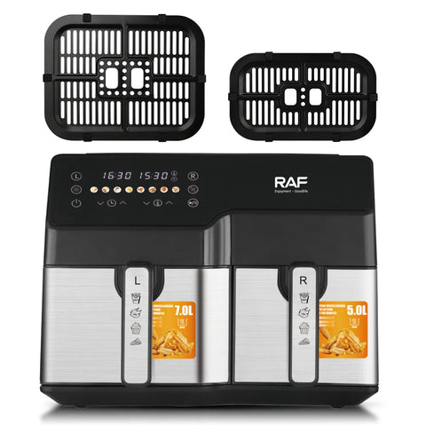 RAF 4.5L+ 4.5L Smart Double Pot Air Fryer with Intelligent Weighing and Express Heat System - 2200W