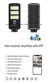 KKF 2-in-1 Solar Street Light 450W with 4G & 4K AI Security Camera, Night Vision, Motion Sensor, Mobile App & Remote Control for Outdoor Surveillance