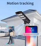 KKF 2-in-1 Solar Street Light 450W with 4G & 4K AI Security Camera, Night Vision, Motion Sensor, Mobile App & Remote Control for Outdoor Surveillance