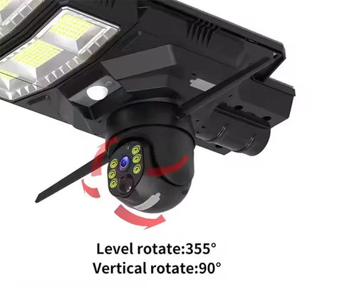 KKF 2-in-1 Solar Street Light 450W with 4G & 4K AI Security Camera, Night Vision, Motion Sensor, Mobile App & Remote Control for Outdoor Surveillance