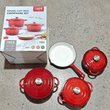 OSFE Cast Iron Cookware Set 7 PCS - Red