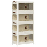 Home Kid Clothes Toy Organizer Folding Plastic Storage Box Cabinet 4 Drawer Cabinet - Size (60x34.5x124CM)