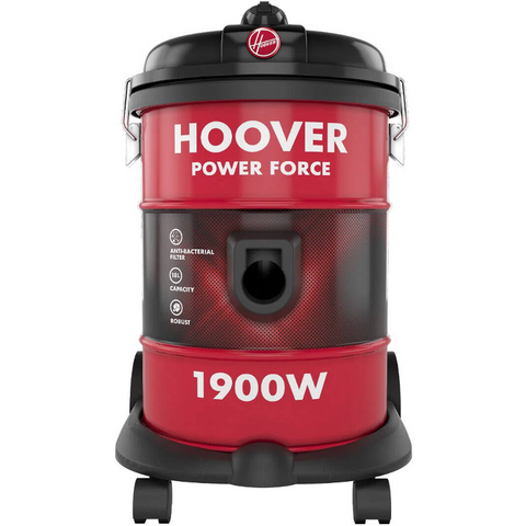 Hoover HT87-T1-ME, Power Force Drum Vacuum Cleaner 18L, 1900W with Anti-Bacterial Bag