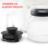 Borosil Vision Borosilicate Glass Carafe with Inbuilt Strainer, Flameproof Microwave Safe Tea Coffee Server