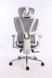 Black Bull Ergonomic Mesh Gaming & Office Chair with Footrest - White & Gray