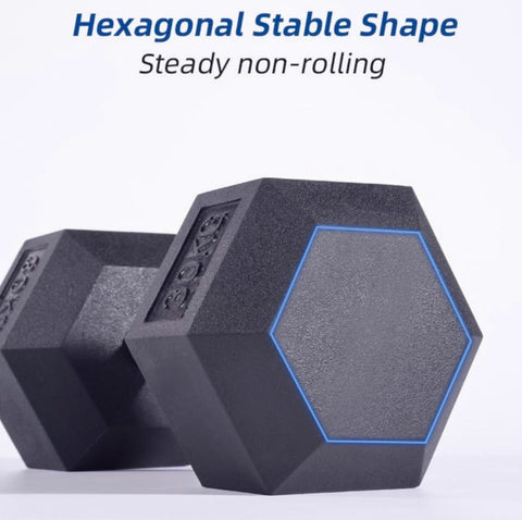 IVANKO Hex Dumbbells Pair – Cast Iron, Non-Slip Grip (6Kg, 8Kg, 15Kg, 30Kg)