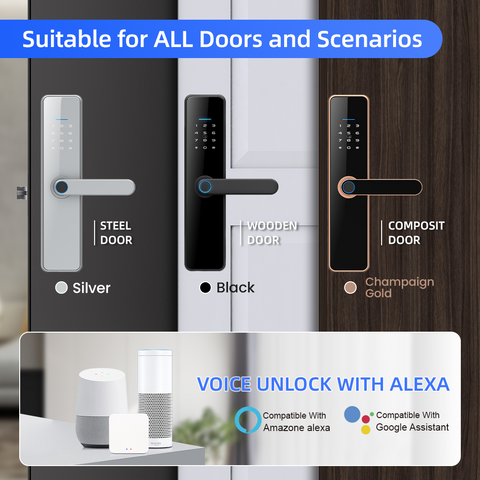 Gopeta C91 Pro, Smart Lock for Wooden Doors with TTLock App, Fingerprint, RFID & Passcode Access