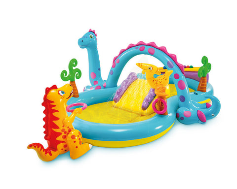 Intex Dinoland Inflatable Play Center with Slide, Kids Water Play Pool with Games