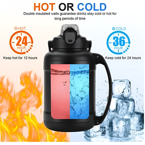 D.Kadi KD7067, Gym Outdoor Sports Vacuum Water Bottle - 1500ml