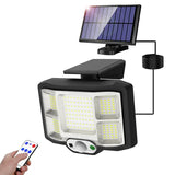 KKF Solar-Powered LED Security Wall Light with Motion Sensor & Remote Control, 120° Wide-Angle Detection, 20㎡ Illumination Coverage & Waterproof Design for Outdoor Use