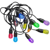 KKF Solar-Powered Multicolor LED String Lights, 5m with Replaceable S14 Bulbs, IP44 Waterproof Design, Pure Copper Wire & Durable Rubber Cable for Garden, Patio, Balcony & Party Decoration