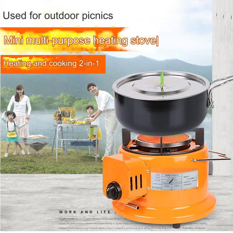 KKF 2-in-1 Portable Gas Heater & Cooking Stove for Outdoor Camping