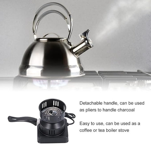 KKF, 600W Electric Charcoal Starter Hot Plate 220V with Rapid Ignition, Thick Heating Plate & Removable Tray