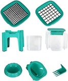 KKF, All-in-One Multifunctional Vegetable Chopper & Slicer with Blade Storage Box, Stainless Steel Blades