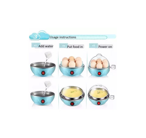 KKF, Electric Egg Steamer & Boiler 350W with Auto Shut Down, 7 Egg Capacity & Single Button Operation