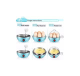 KKF, Electric Egg Steamer & Boiler 350W with Auto Shut Down, 7 Egg Capacity & Single Button Operation