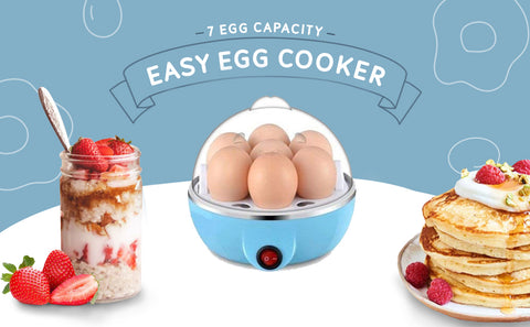 KKF, Electric Egg Steamer & Boiler 350W with Auto Shut Down, 7 Egg Capacity & Single Button Operation