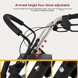 KKF, Foldable 3-in-1 Walker with Seat & Shopping Basket, Height Adjustable Rollator with Dual Handbrake & Reinforced Frame