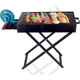 KKF Large Portable & Foldable Charcoal Barbecue Grill with Manual Blower - 90 × 30 cm