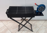 KKF Large Portable & Foldable Charcoal Barbecue Grill with Manual Blower - 90 × 30 cm