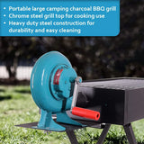 KKF Large Portable & Foldable Charcoal Barbecue Grill with Manual Blower - 90 × 30 cm
