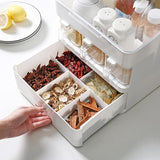 KKF, Multifunctional Kitchen Spice Organizer Rack with Dustproof Lid & Condiment Containers