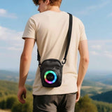 KKF, Multifunctional Shoulder Bag with 8W Bluetooth 5.4 Speaker, 4 Inch Woofer, TWS, FM, USB & TF Playback, 2500mAh Battery (19×13×8 cm)