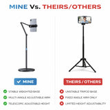 KKF, Multifunctional Telescopic Mobile & Tablet Stand with 3-Axis Carbon Steel Arm, 1.7m Adjustable Floor Stand