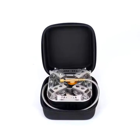 KKF Portable 5-Burner Camping Gas Stove with Windproof, Folding Design & Storage Bag - 11000W