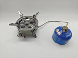 KKF Portable 5-Burner Camping Gas Stove with Windproof, Folding Design & Storage Bag - 11000W