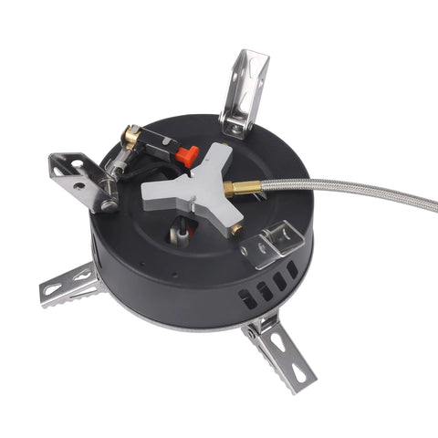 KKF Portable 5-Burner Camping Gas Stove with Windproof, Folding Design & Storage Bag - 11000W