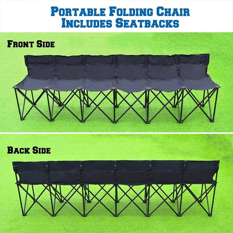 KKF Portable 6-Person Collapsible Outdoor Chair with Carry Bag