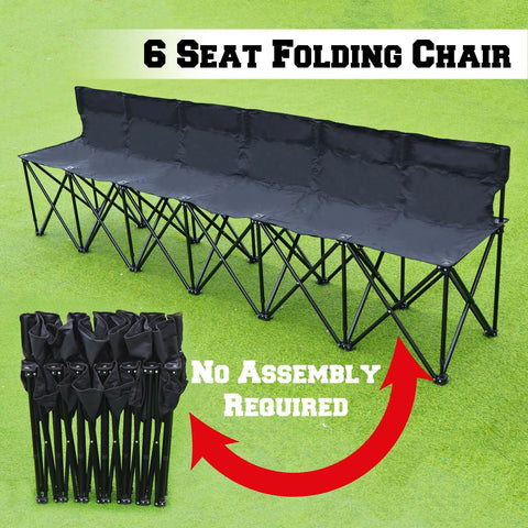 KKF Portable 6-Person Collapsible Outdoor Chair with Carry Bag