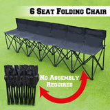 KKF Portable 6-Person Collapsible Outdoor Chair with Carry Bag